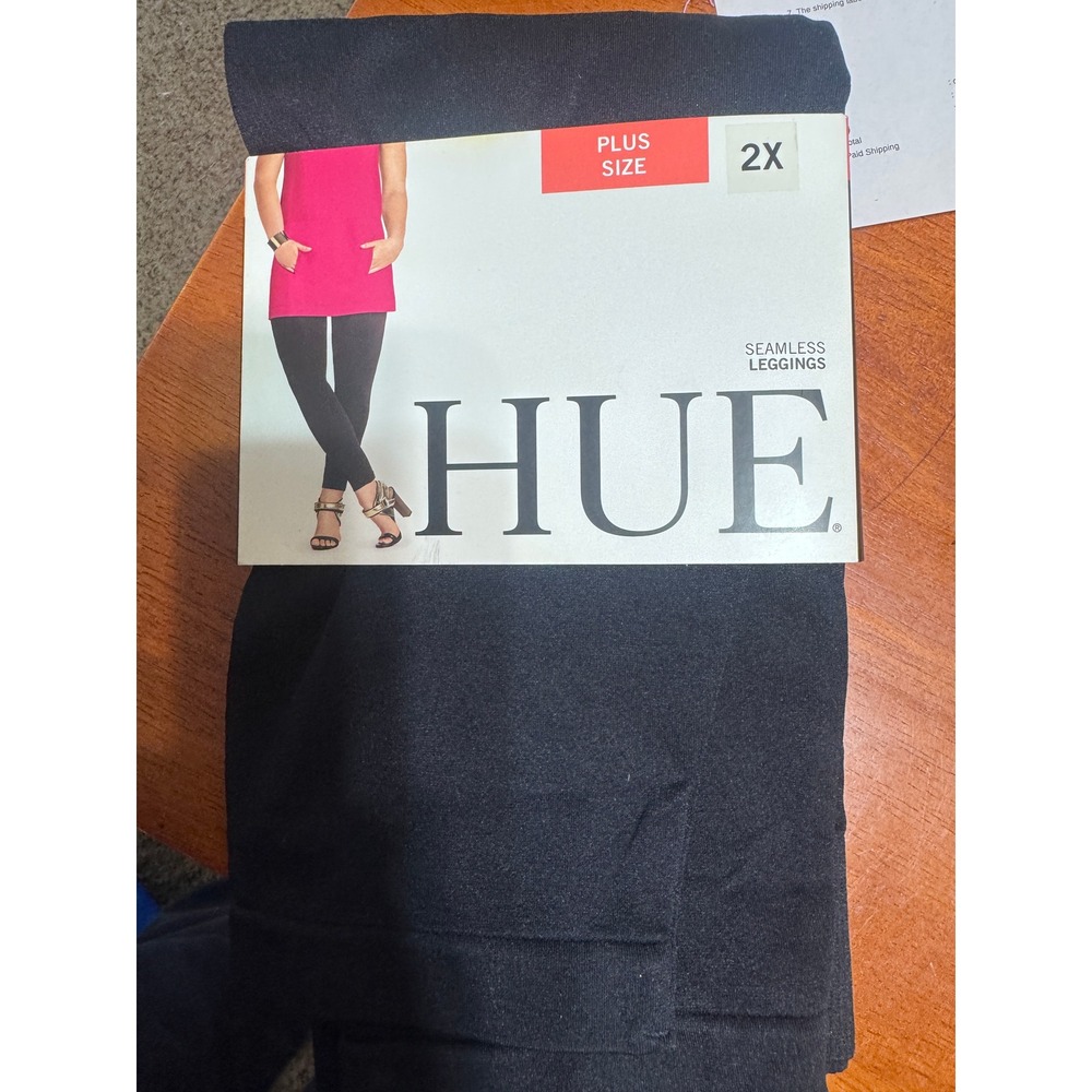 New Hue Womens Plus Size 2X Seamless Leggings Navy Blue Athleisure Clean Girl